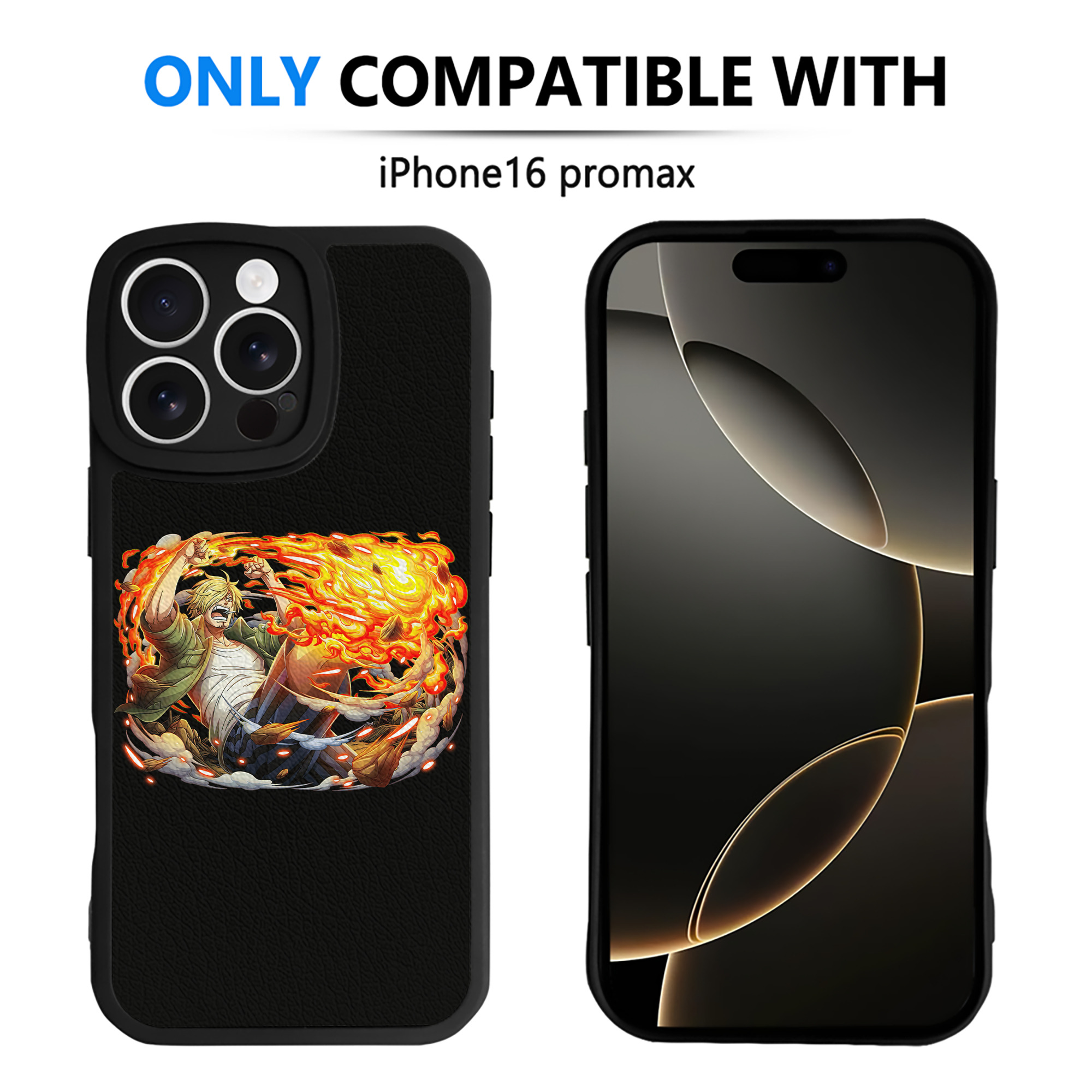 （画像用） ワンピース サンジ ONE PIECE Sanji 【iPhone 16シリーズ対応】シリコンスマホケース（レザー調） 材質：シリコン